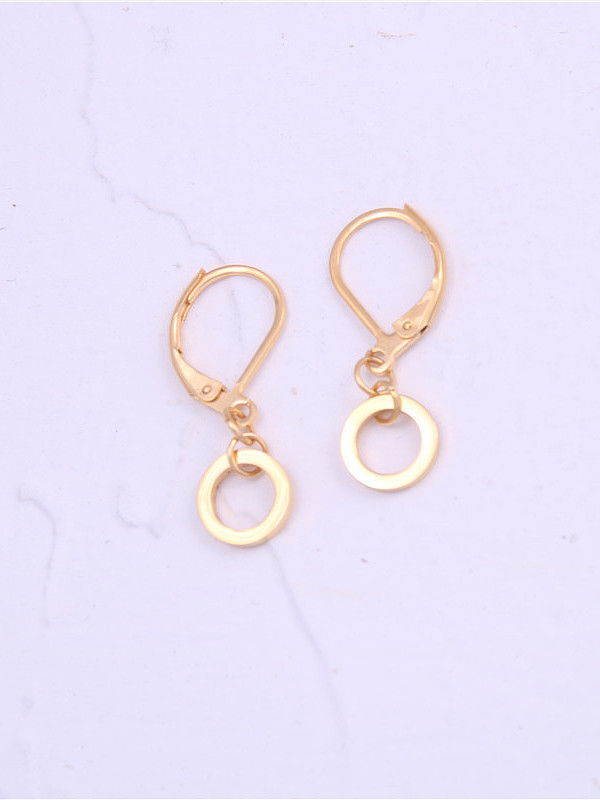 Titanium With Gold Plated Personality Round Hoop Earrings