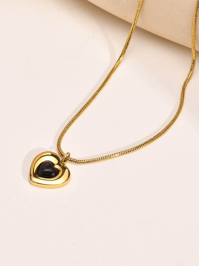 Stainless steel Acrylic Heart Minimalist Necklace