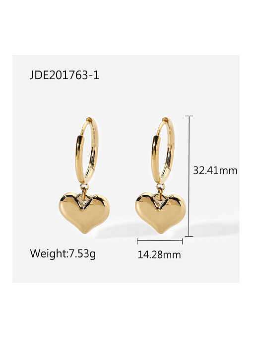 Boucle d'oreille Huggie Heart Trend en acier inoxydable