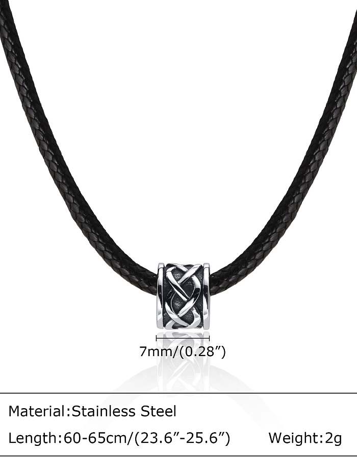 Stainless steel Leather Geometric Hip Hop Necklace
