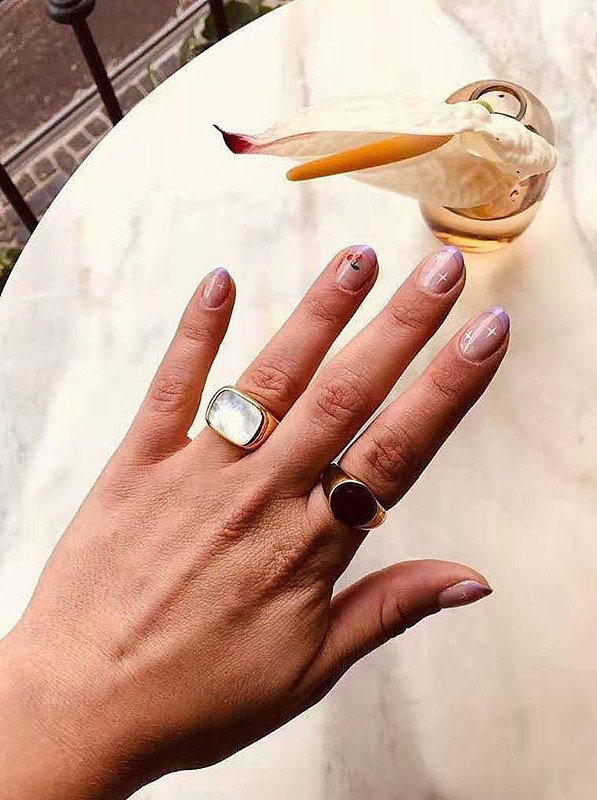 Titanium With Gold Plated Simplistic Geometric Band Rings
