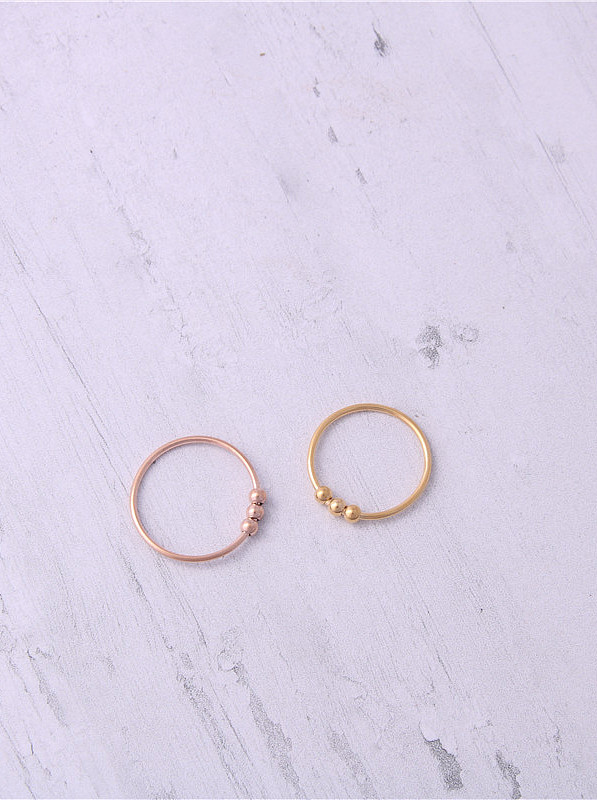 Titanium With Rose Gold Plated Simplistic Round Midi Rings