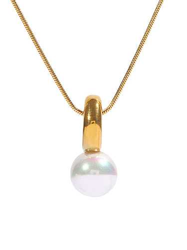 Stainless steel Imitation Pearl Geometric Minimalist Necklace