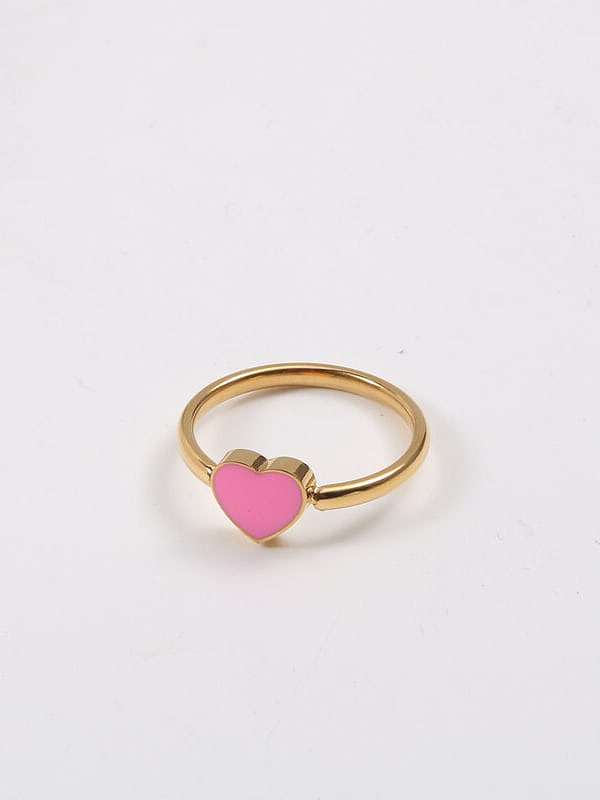 Titanium Steel Enamel Heart Minimalist Band Ring