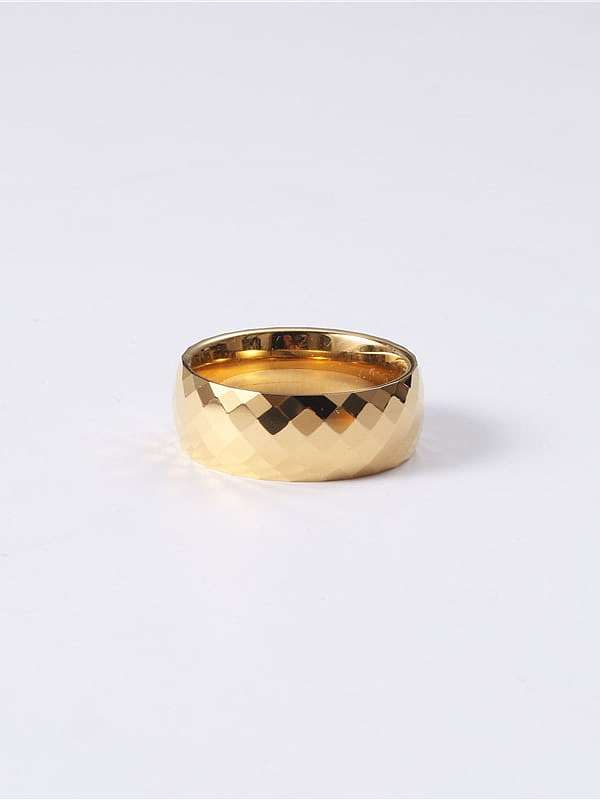 Titanium With Imitation Gold Plated Simplistic Round Band Rings