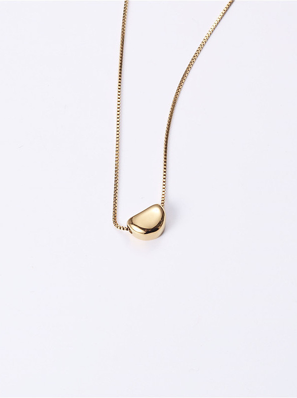 Titanium With Gold Plated Simplistic Smooth Geometric Necklaces