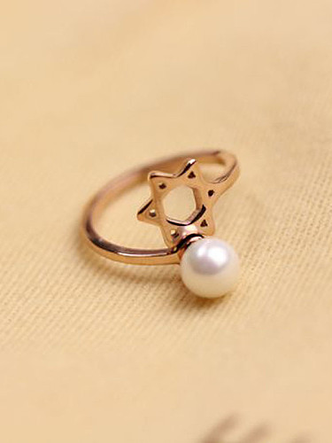 Stern-Muster-künstlicher Perlen-Frauen-Ring