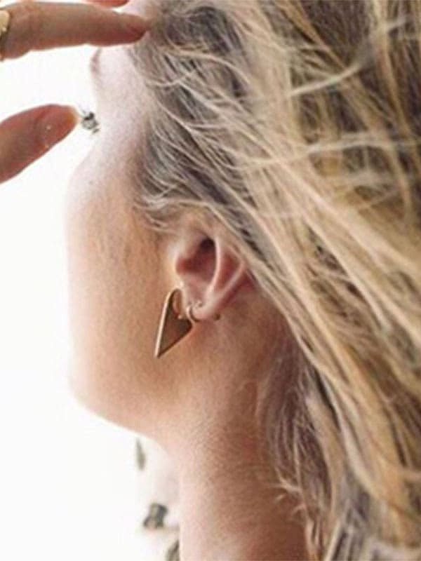 Titanium +Smooth Triangle Minimalist Stud Earring