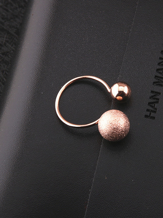 Simple Temperament Double Balls Opening Ring