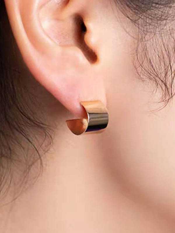 Titanium Smooth Irregular Minimalist Stud Earring