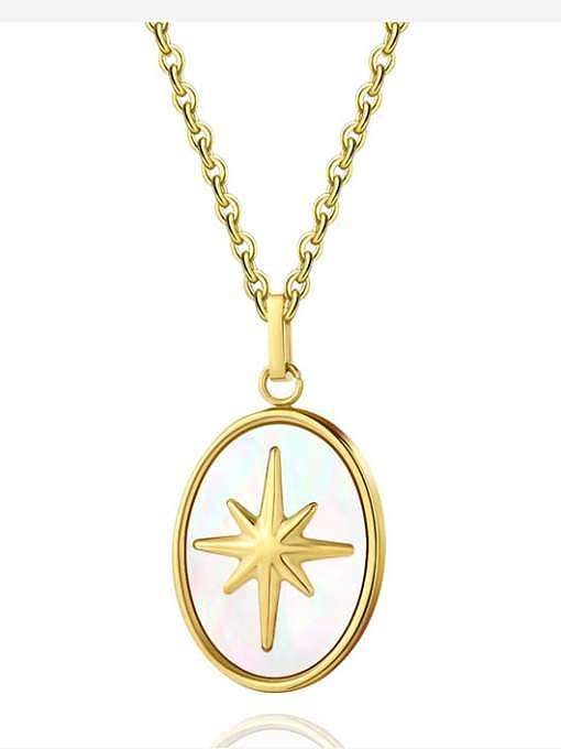 Titanium Steel Imitation Pearl Geometric Vintage Necklace
