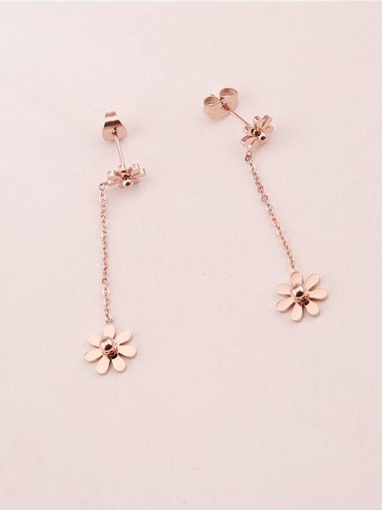 Boucles d'oreilles pendantes à fleurs douces à la mode