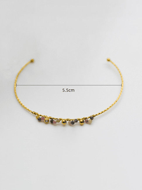 Bracelet manchette vintage géométrique perle en acier inoxydable