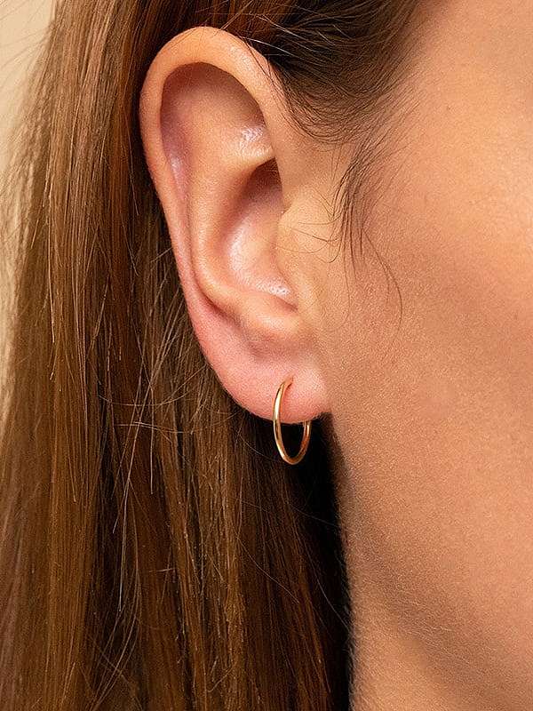 Stainless steel Round Minimalist Hoop Earring