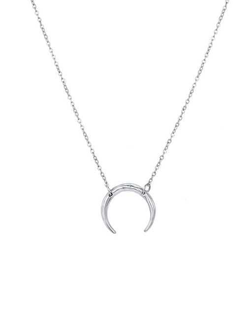 Collier Minimaliste Lune en Acier Inoxydable