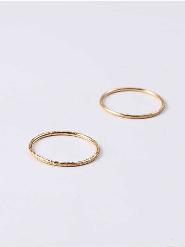 Titanium With Imitation Gold Plated Simplistic Round Band Rings