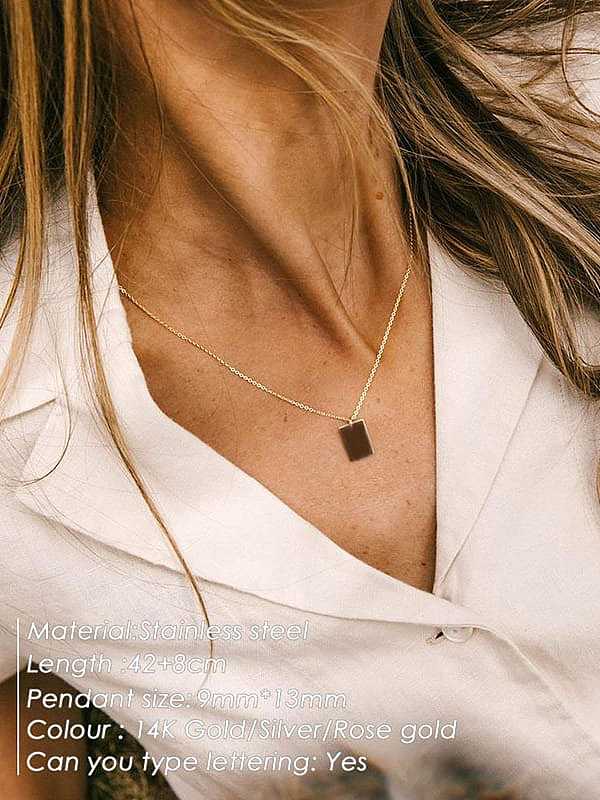 Edelstahl Unregelmäßige minimalistische Can you trpe Schriftzug Tier Halskette