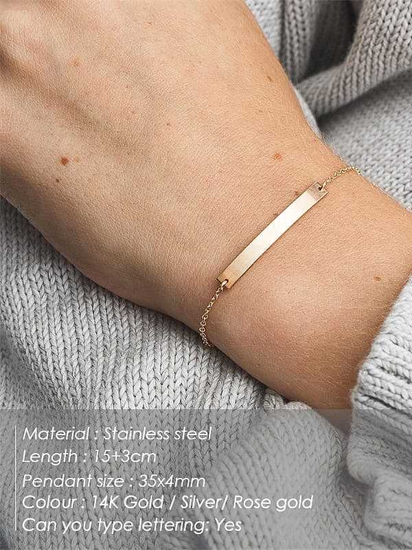 Geometrisches minimalistisches Strang-Armband aus Edelstahl