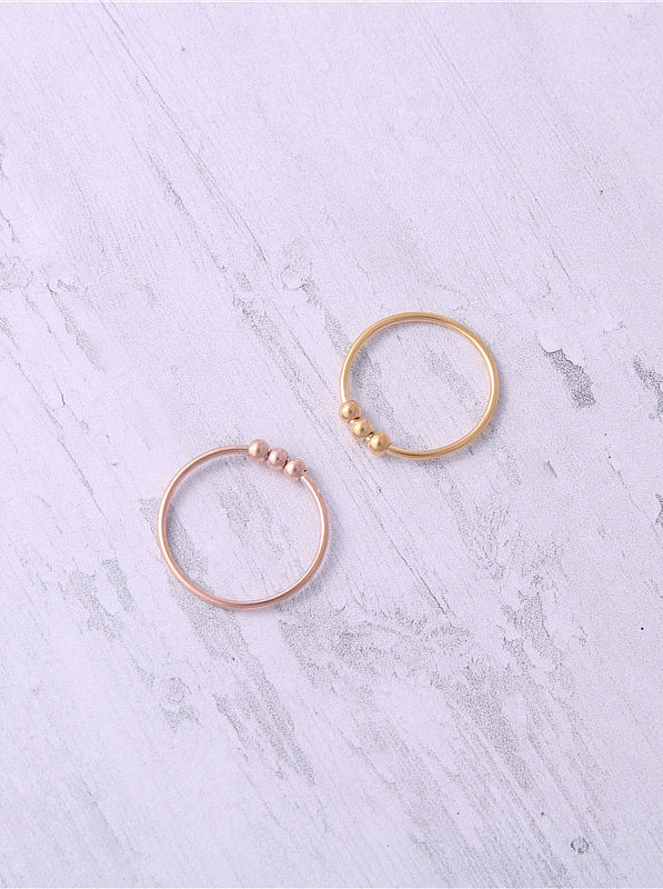 Titanium With Rose Gold Plated Simplistic Round Midi Rings