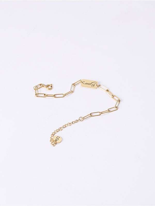 Titanium With Imitation Gold Plated Fashion Square Bracelets