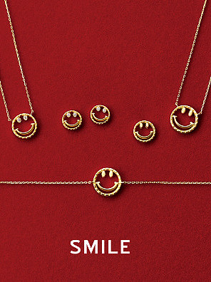 Titanium With Gold Plated Simplistic Smiley Face Stud Earrings