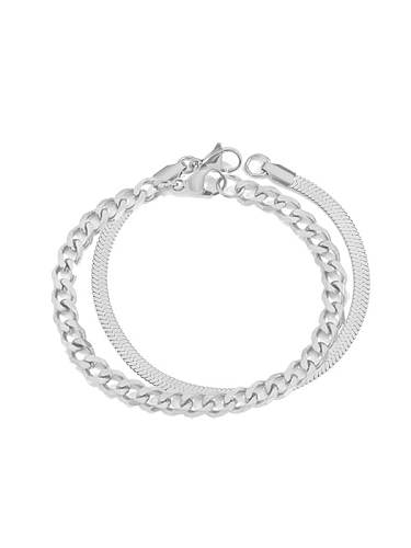 Stainless steel Minimalist Hollow Chain Strand Bracelet