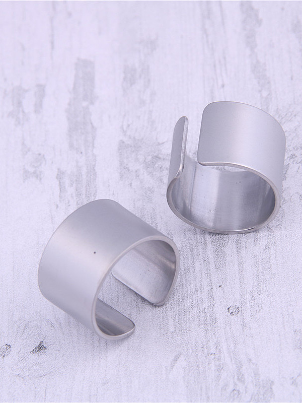 Titanium With Platinum Plated Simplistic Geometric Free Size Rings