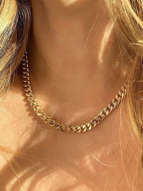Stainless steel Geometric Vintage Hollow Geometric Chain Necklace