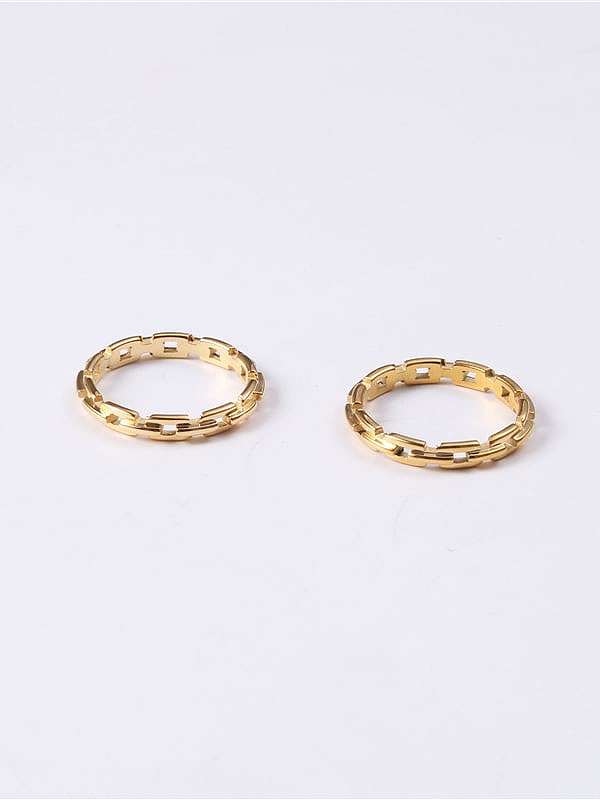 Titanium With Imitation Gold Plated Simplistic Round Band Rings