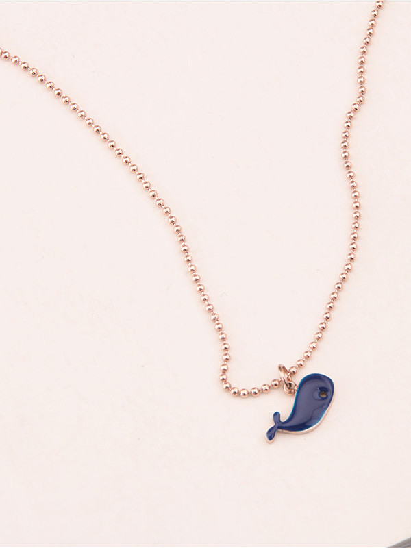 Blue Dolphin Pendant Clavicle Necklace