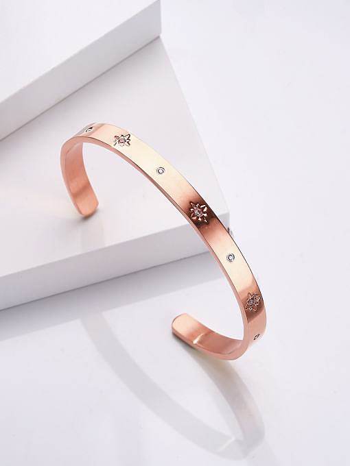 Bracelet manchette minimaliste étoile en strass en acier titane