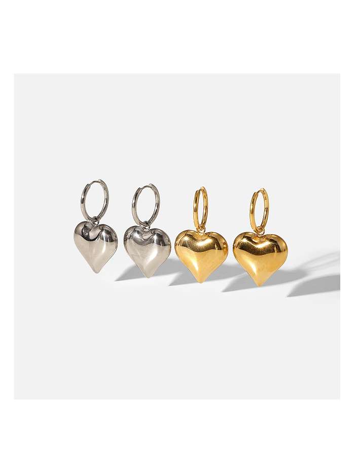 Stainless steel Heart Trend Huggie Earring