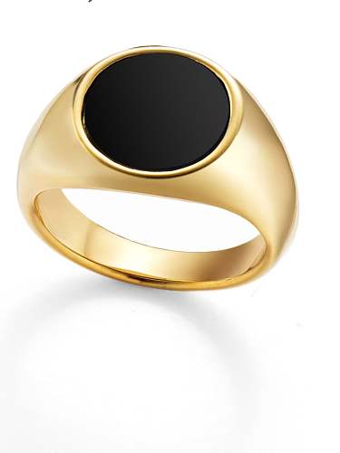 Vintage black oil dripping stainless steel ring