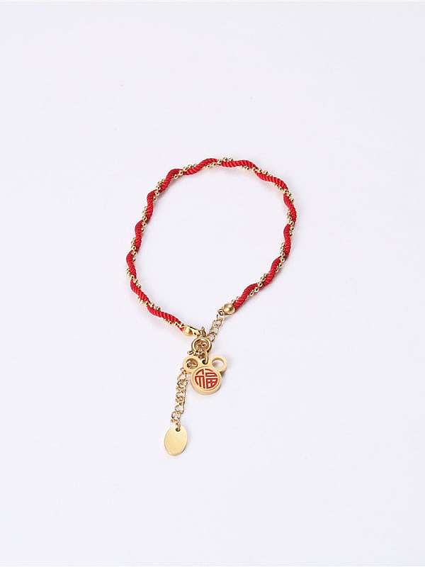 Bracelets minimalistes de gland de corde rouge de souris de titane