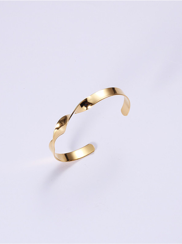 Titanium With Gold Plated Personality Irregular Free Size Bangles