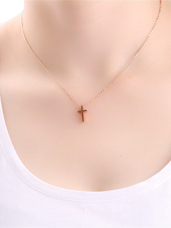Christmas Gift Cross Pendant Clavicle Necklace