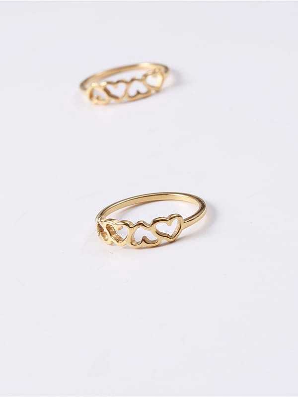 Titanium With Imitation Gold Plated Simplistic Geometric Band Rings