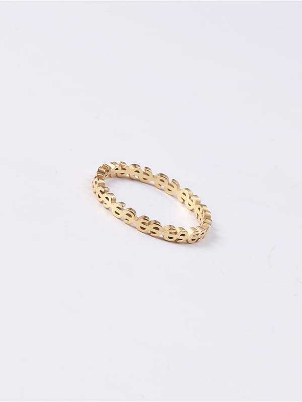 Titanium With Imitation Gold Plated Simplistic Round Band Rings