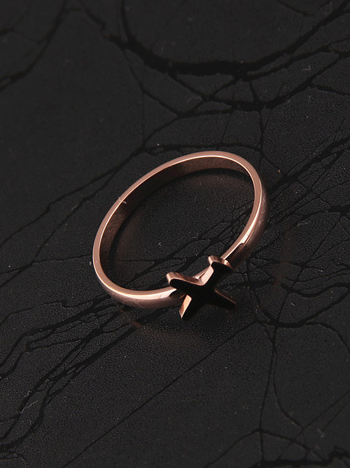 Black Aircraft Titanium Rose Gold Plated Ring