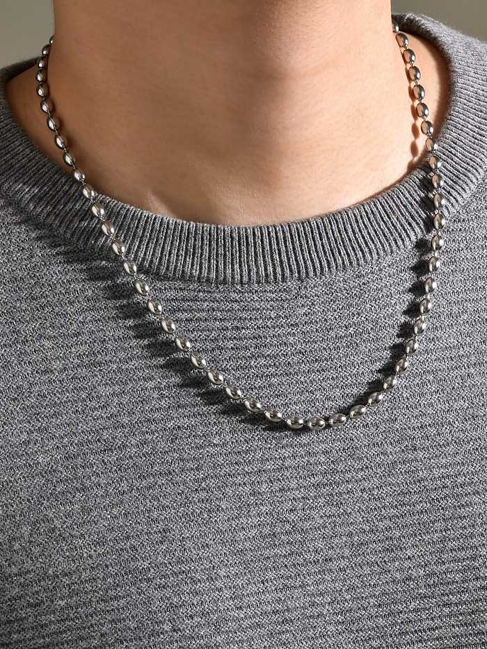 Stainless steel Hip Hop Beaded Chain Necklace