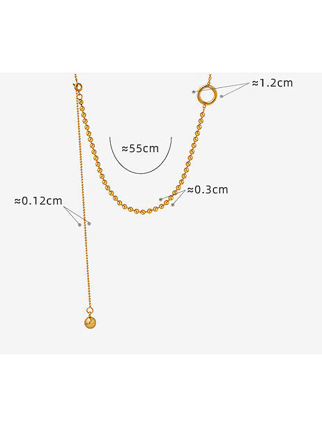Titanium Steel Bead Tassel Minimalist Tassel Necklace