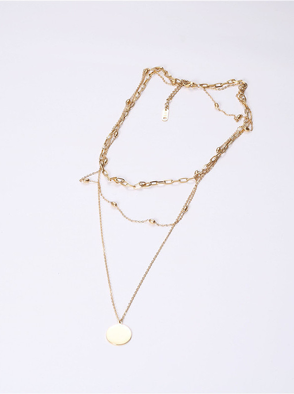 Titanium With Gold Plated Simplistic Round Multi Strand Necklaces