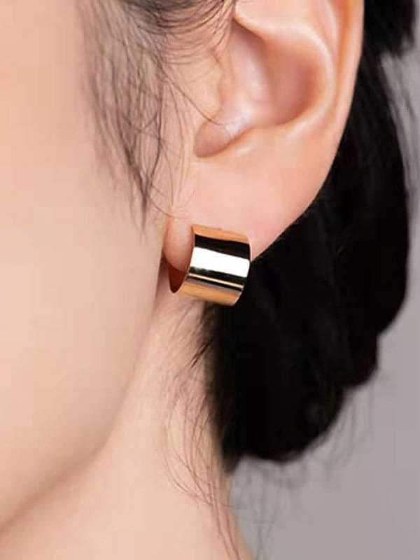 Titanium Smooth Irregular Minimalist Stud Earring