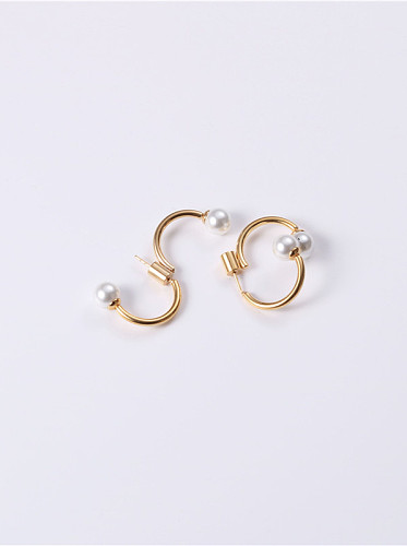 Titanium With Gold Plated Simplistic Irregular Clip On Earrings