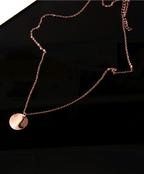 Simple Small Round Pendant Fashion Necklace