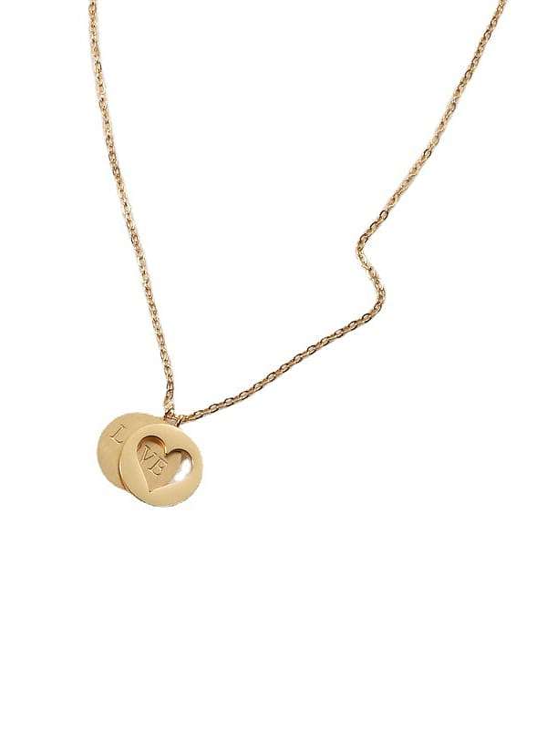 Titanium Steel Heart Minimalist Round Pendant Necklace