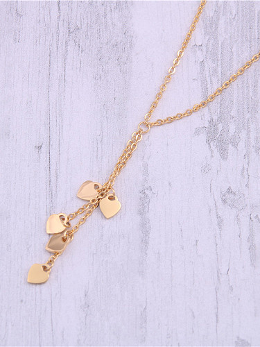 Titanium With Gold Plated Simplistic Heart Necklaces