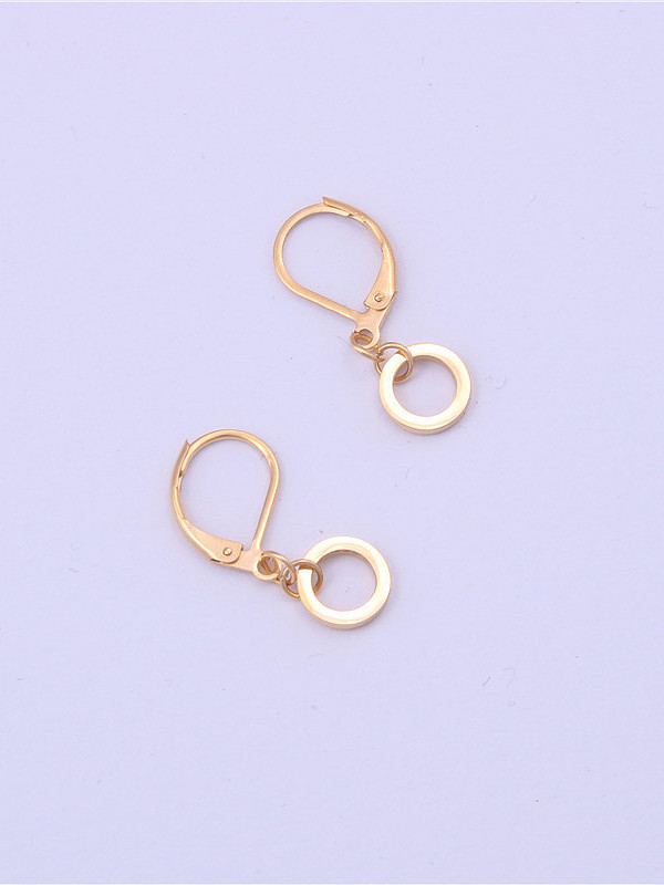Titanium With Gold Plated Personality Round Hoop Earrings