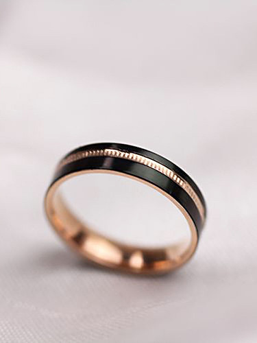 Black Glue Rose Gold Plated Ring