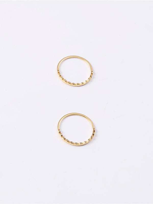 Titanium With Imitation Gold Plated Simplistic Irregular Band Rings